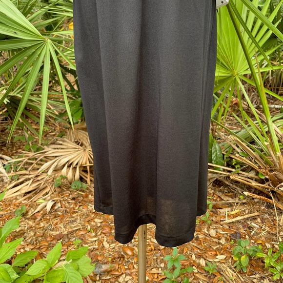 Vintage 80s Polka Dot Midi Peplum Dress Black White Puff Sleeve Sally Lou Size 8 - Picture 6 of 8